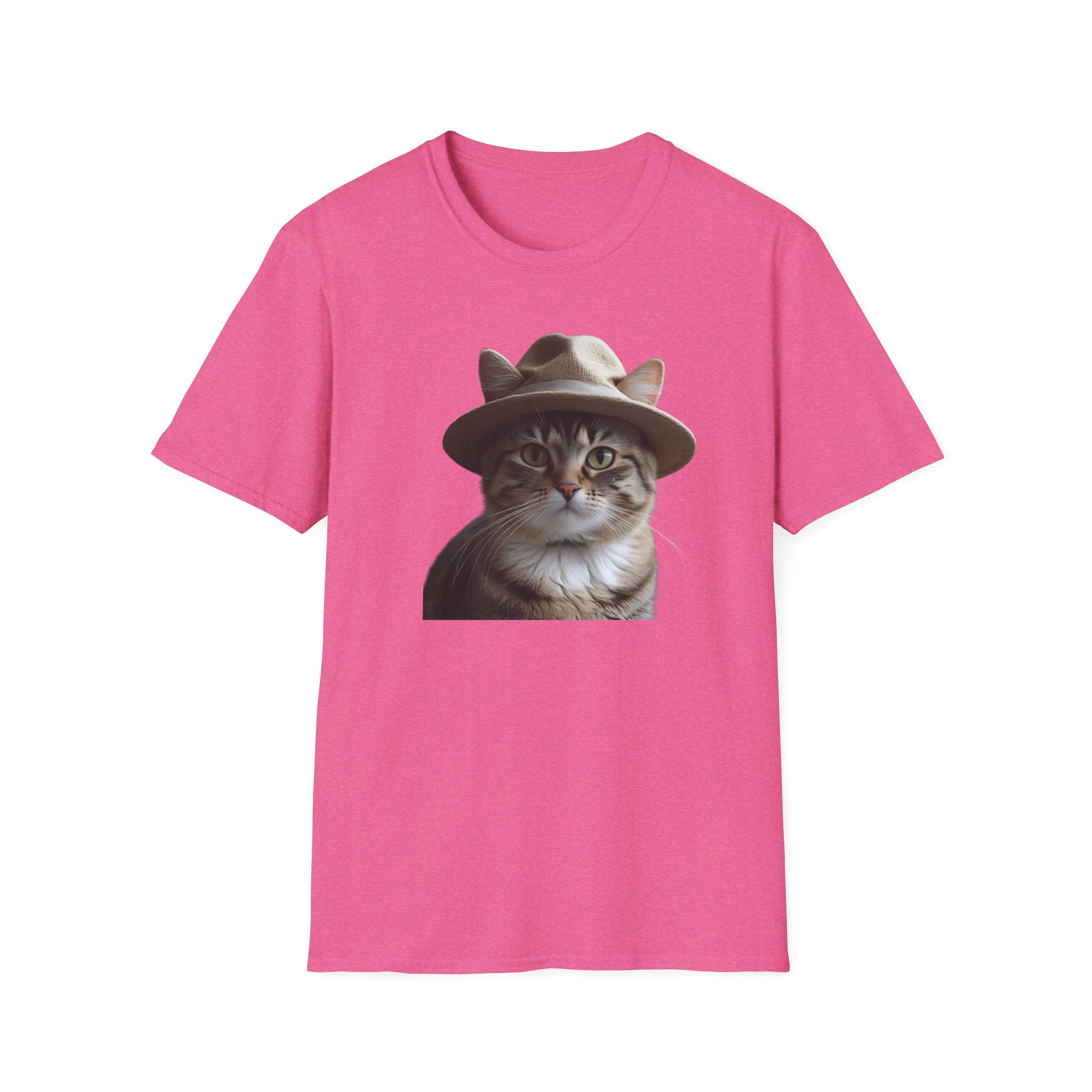Cat in Hat Unisex T-Shirt, Funny Cat Shirt, Gift for Cat Lovers, Animal Lovers Apparel, Quirky Gift Idea