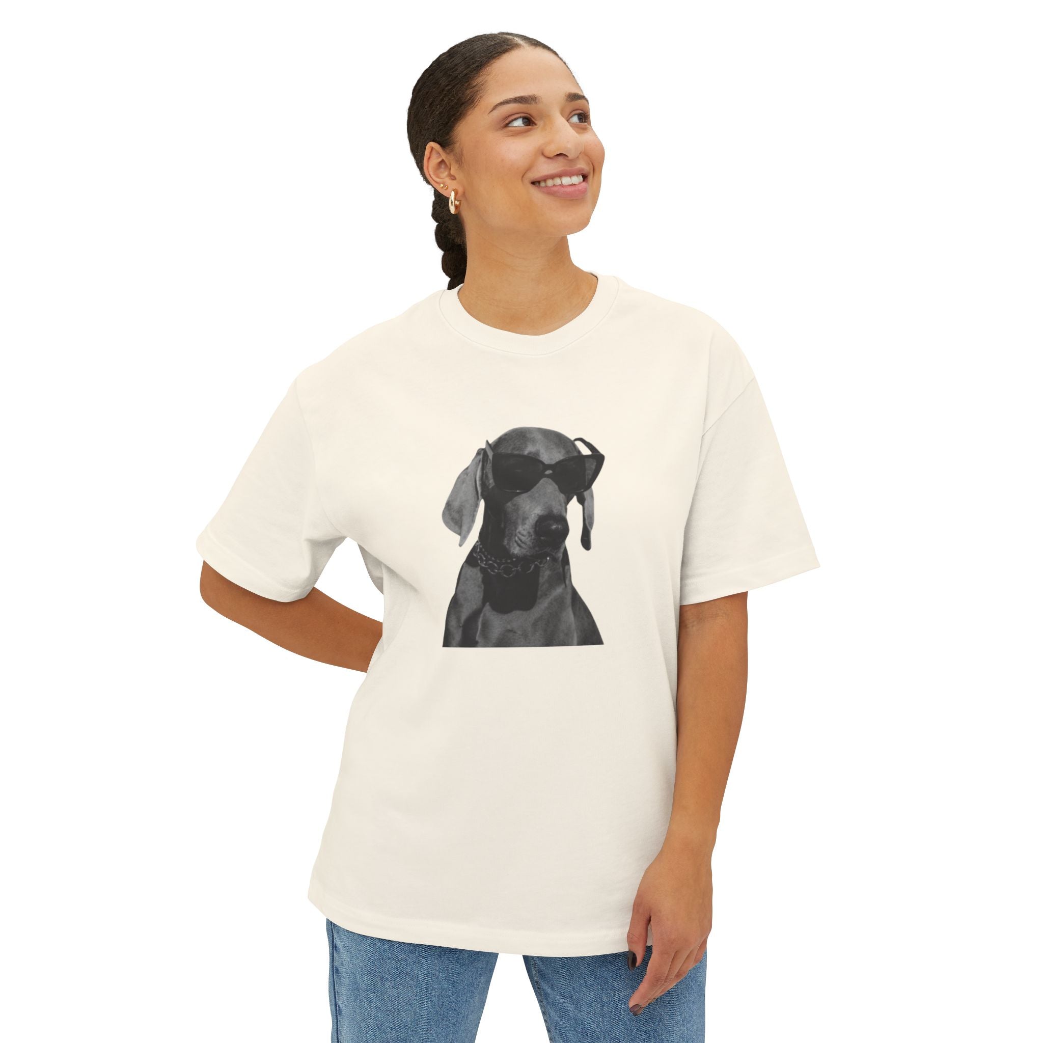 Cool/Chill Dog Graphic Unisex Oversized Boxy Tee