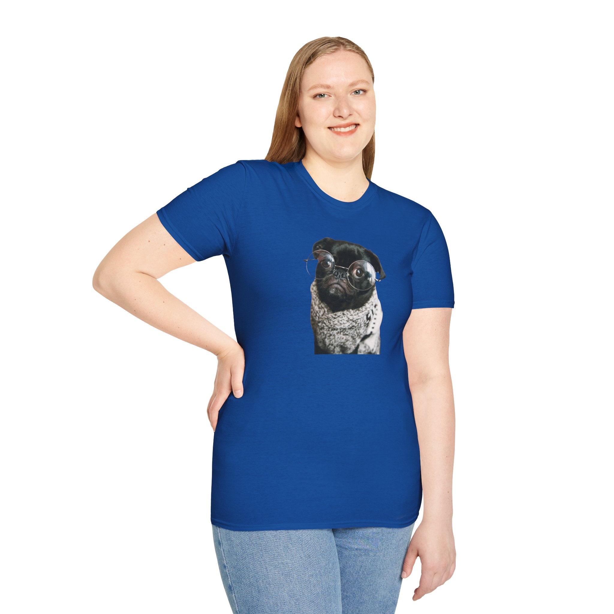 Cute Pug with glasses Graphic unisex T-Shirt