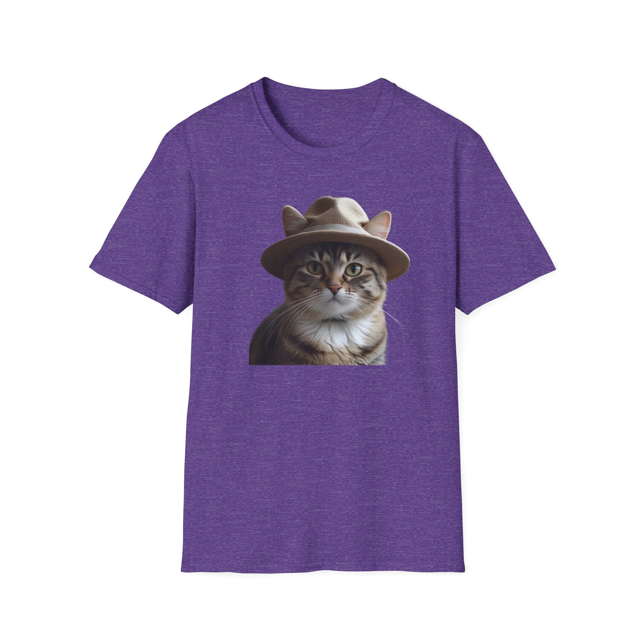 Cat in Hat Unisex T-Shirt, Funny Cat Shirt, Gift for Cat Lovers, Animal Lovers Apparel, Quirky Gift Idea