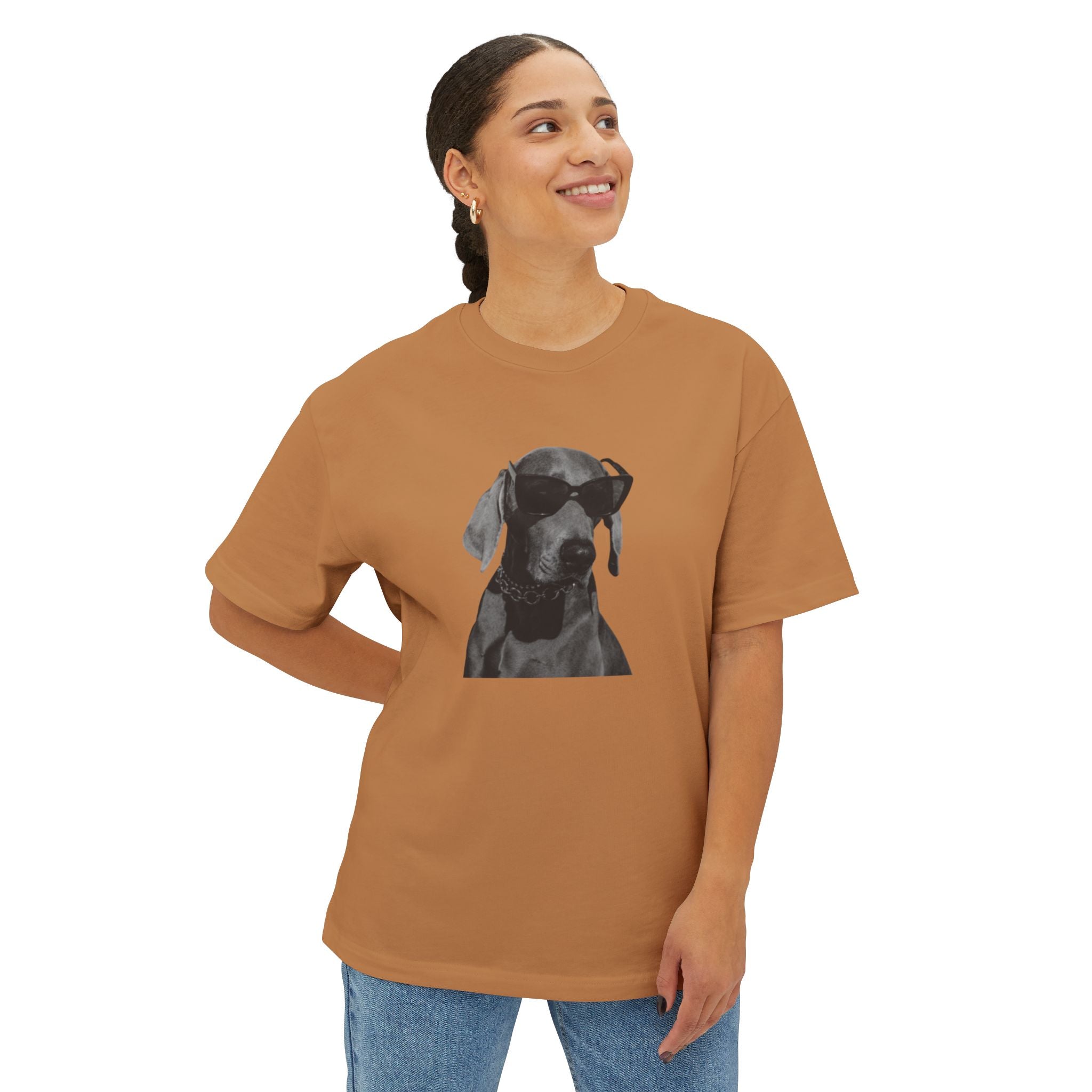 Cool/Chill Dog Graphic Unisex Oversized Boxy Tee