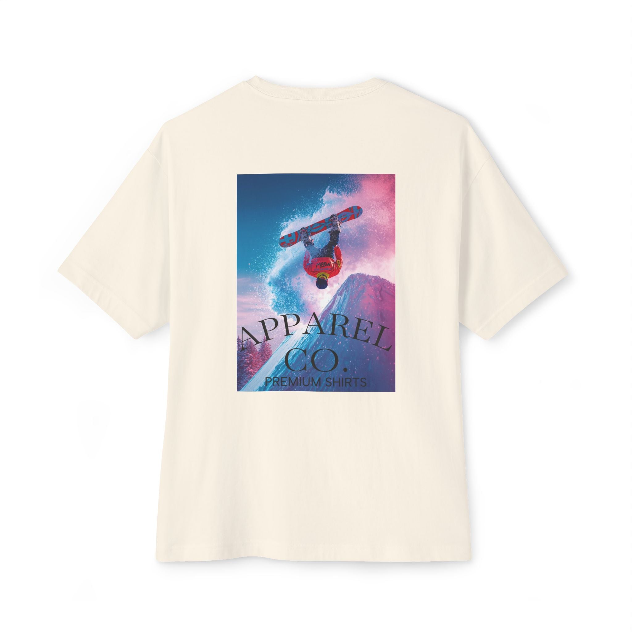 Snowboard Backflip Tee — Oversized Boxy Snowboarder T-Shirt