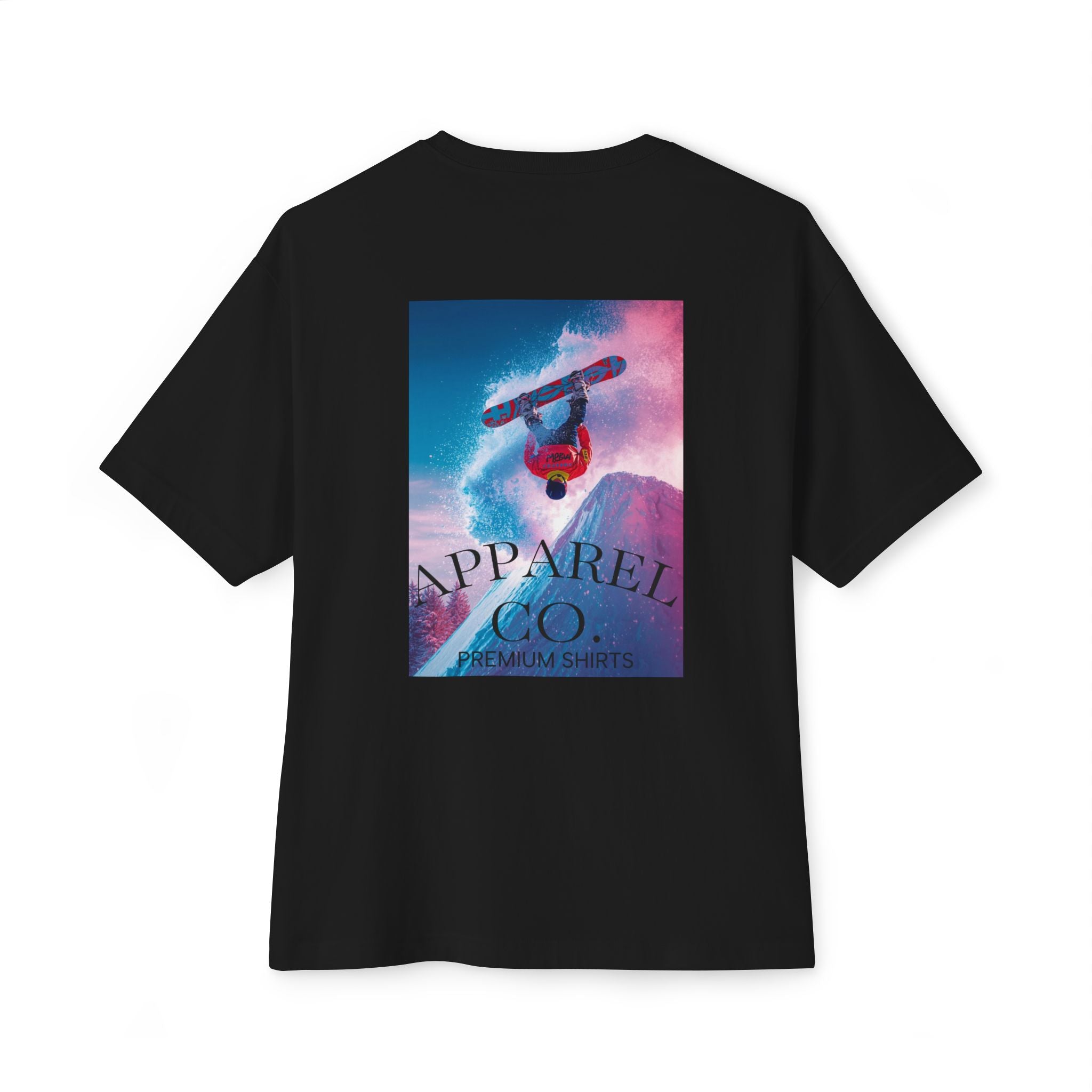 Snowboard Backflip Tee — Oversized Boxy Snowboarder T-Shirt