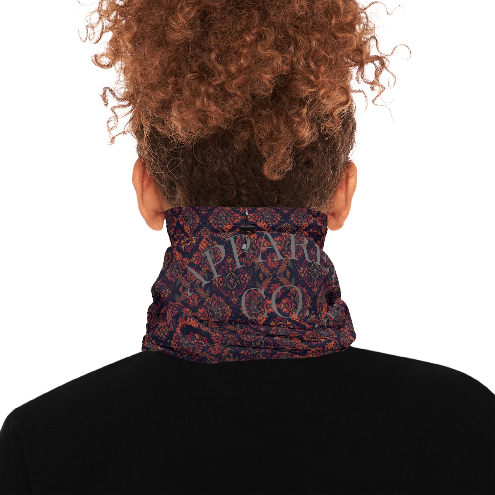 Winter Neck Gaiter — Vintage Floral Mandala Drawstring Face Warmer
