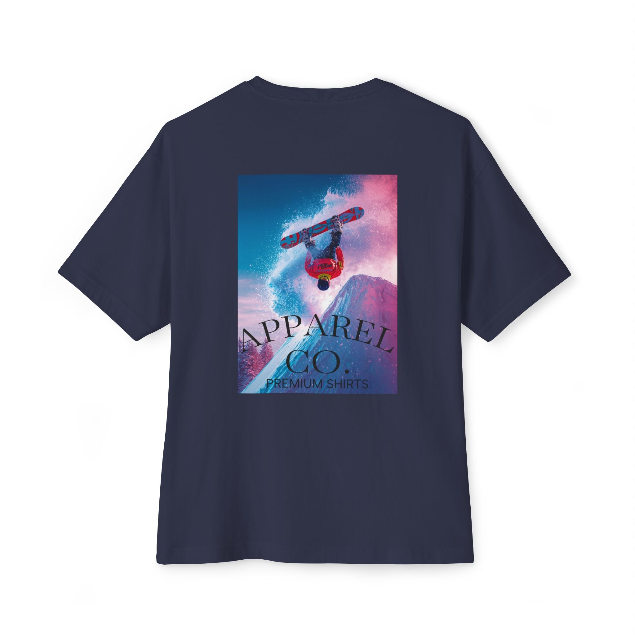 Snowboard Backflip Tee — Oversized Boxy Snowboarder T-Shirt