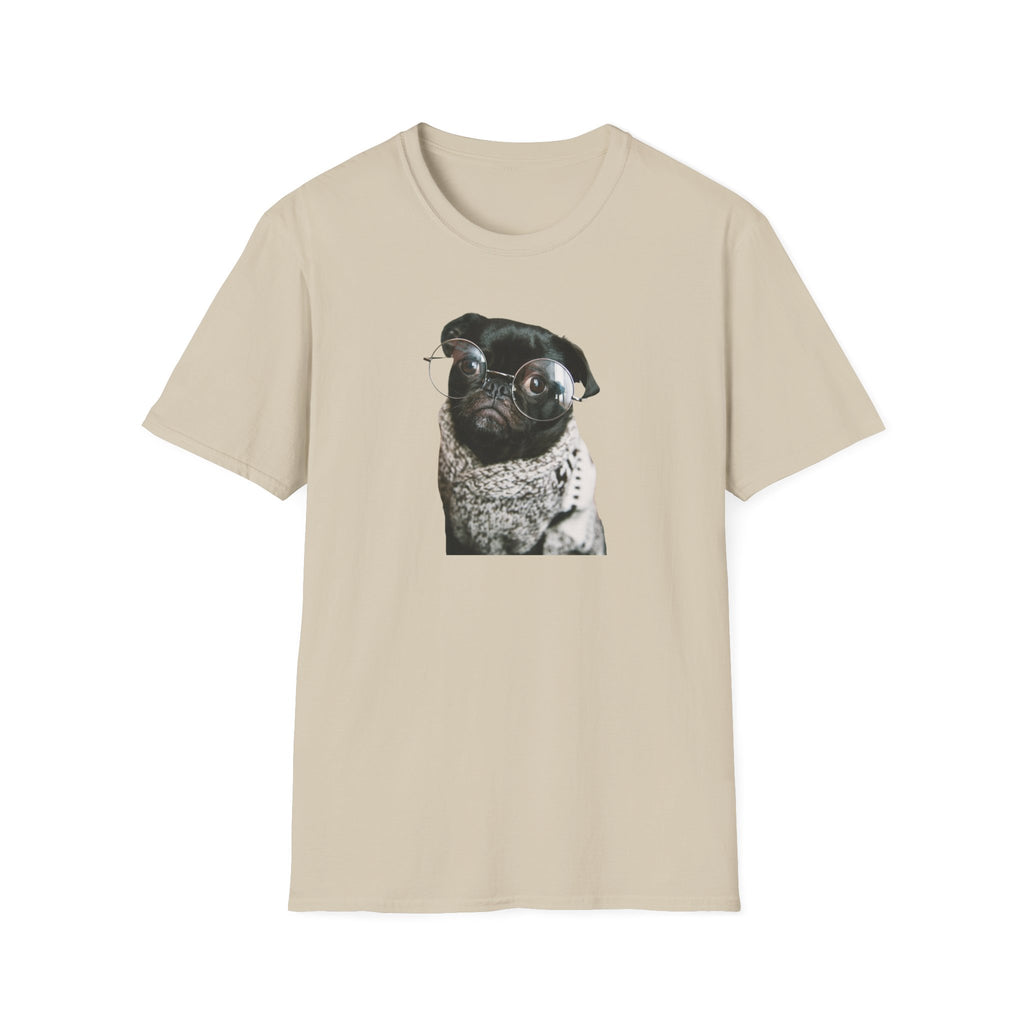 Cute Pug with glasses Graphic unisex T-Shirt