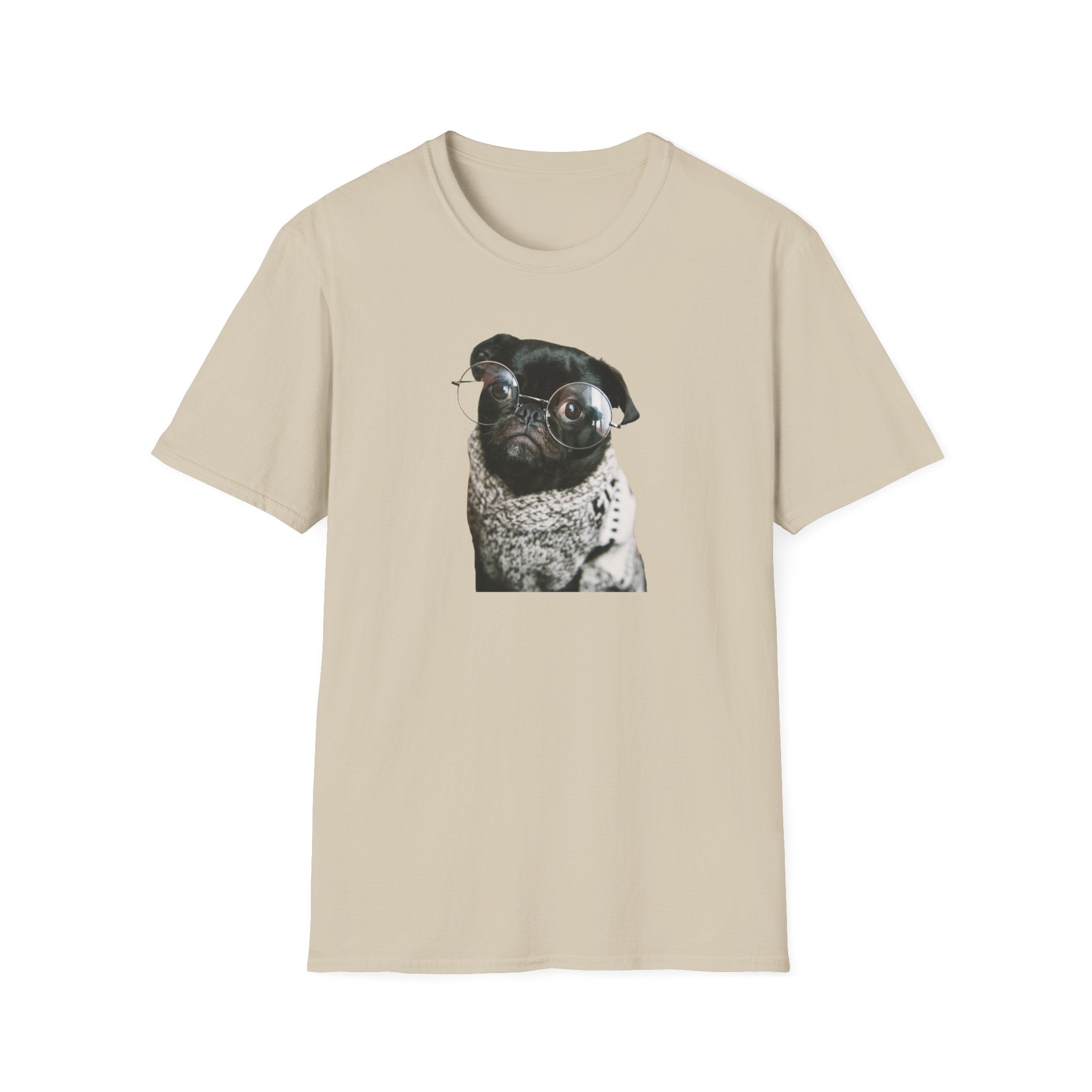 Cute Pug with glasses Graphic unisex T-Shirt
