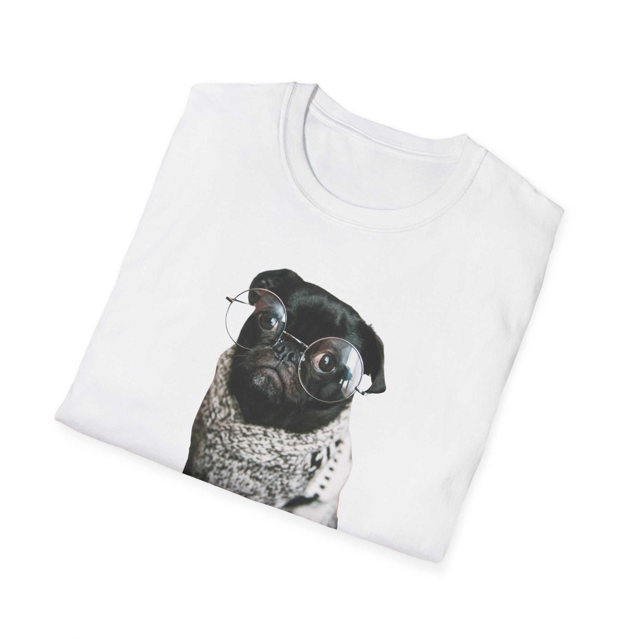 Cute Pug with glasses Graphic unisex T-Shirt