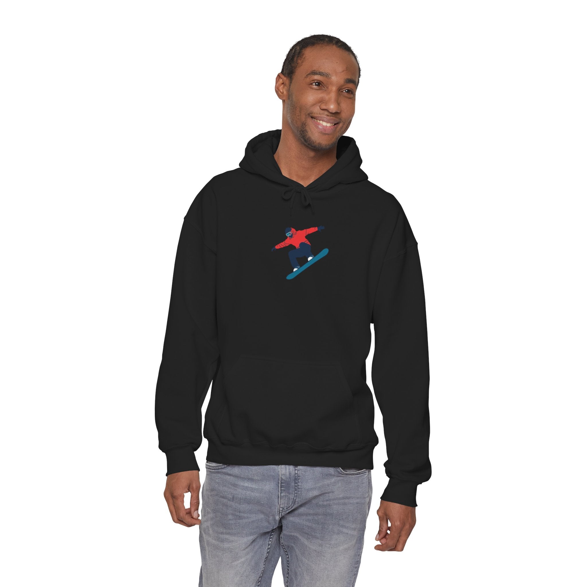 Snowboarder Graphic Hoodie – Minimal Winter Sports Pullover