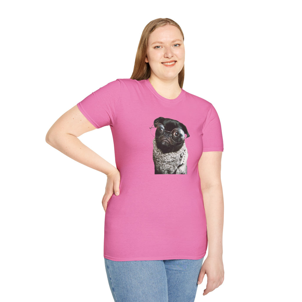 Cute Pug with glasses Graphic unisex T-Shirt
