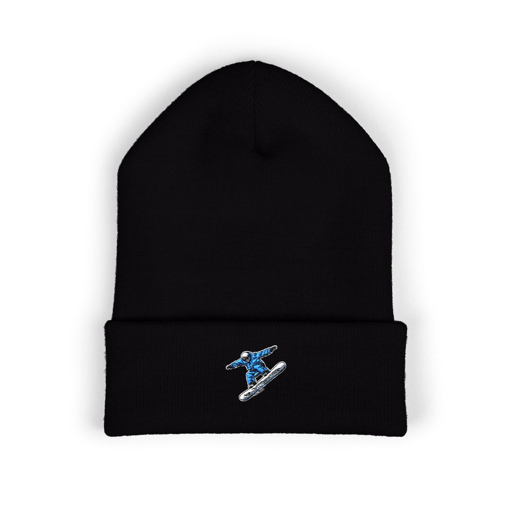 Embroidered Snowboarder Cuffed Beanie Customizable— Winter Ski & Snowboard Beanie