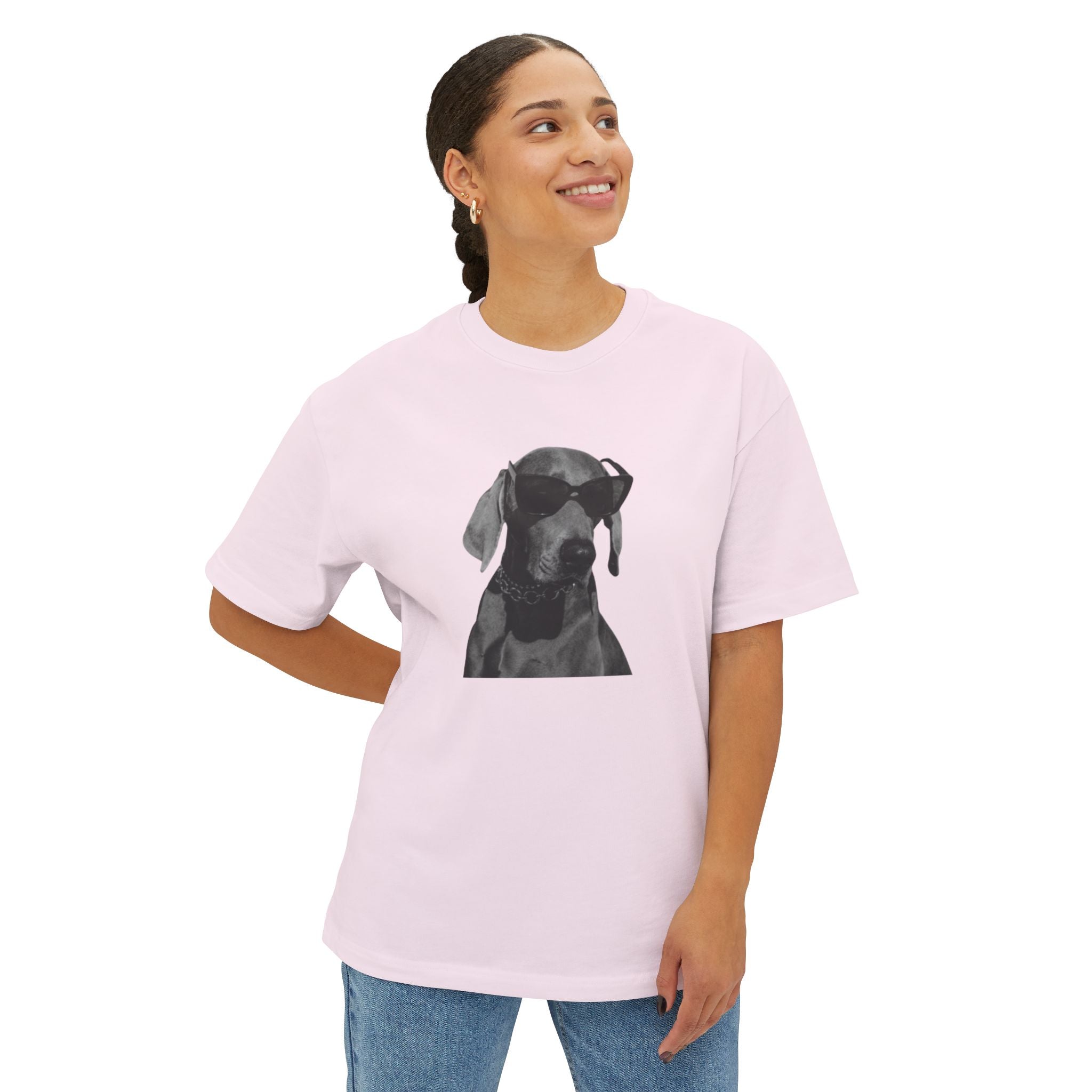 Cool/Chill Dog Graphic Unisex Oversized Boxy Tee