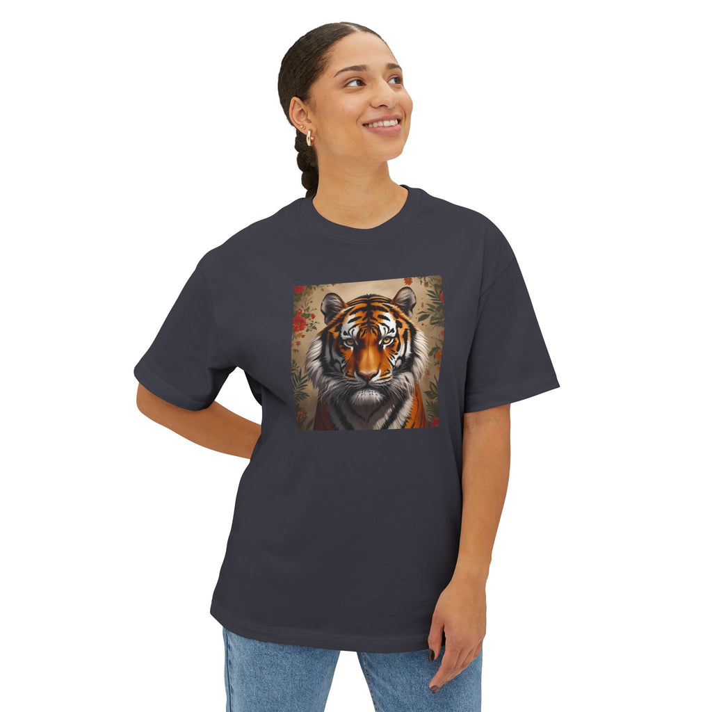 Wild Spirit Unisex Oversized Tee, Tiger Graphic Tee, Casual Streetwear, Animal Lover Shirt, Gifts for Wildlife Enthusiasts