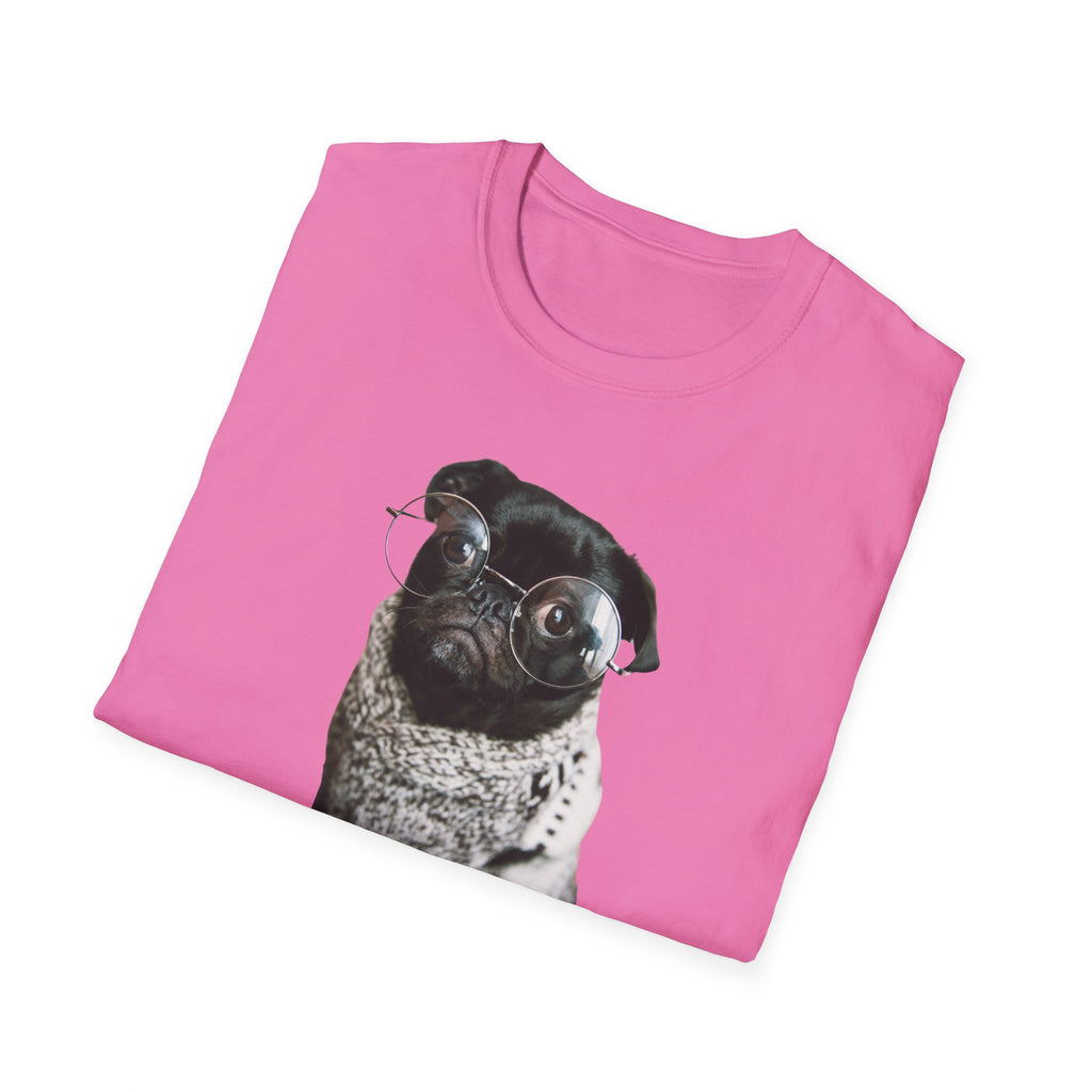 Cute Pug with glasses Graphic unisex T-Shirt