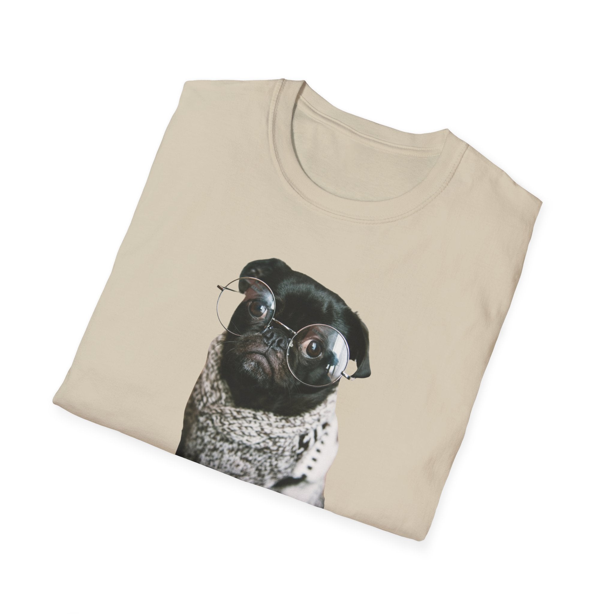 Cute Pug with glasses Graphic unisex T-Shirt