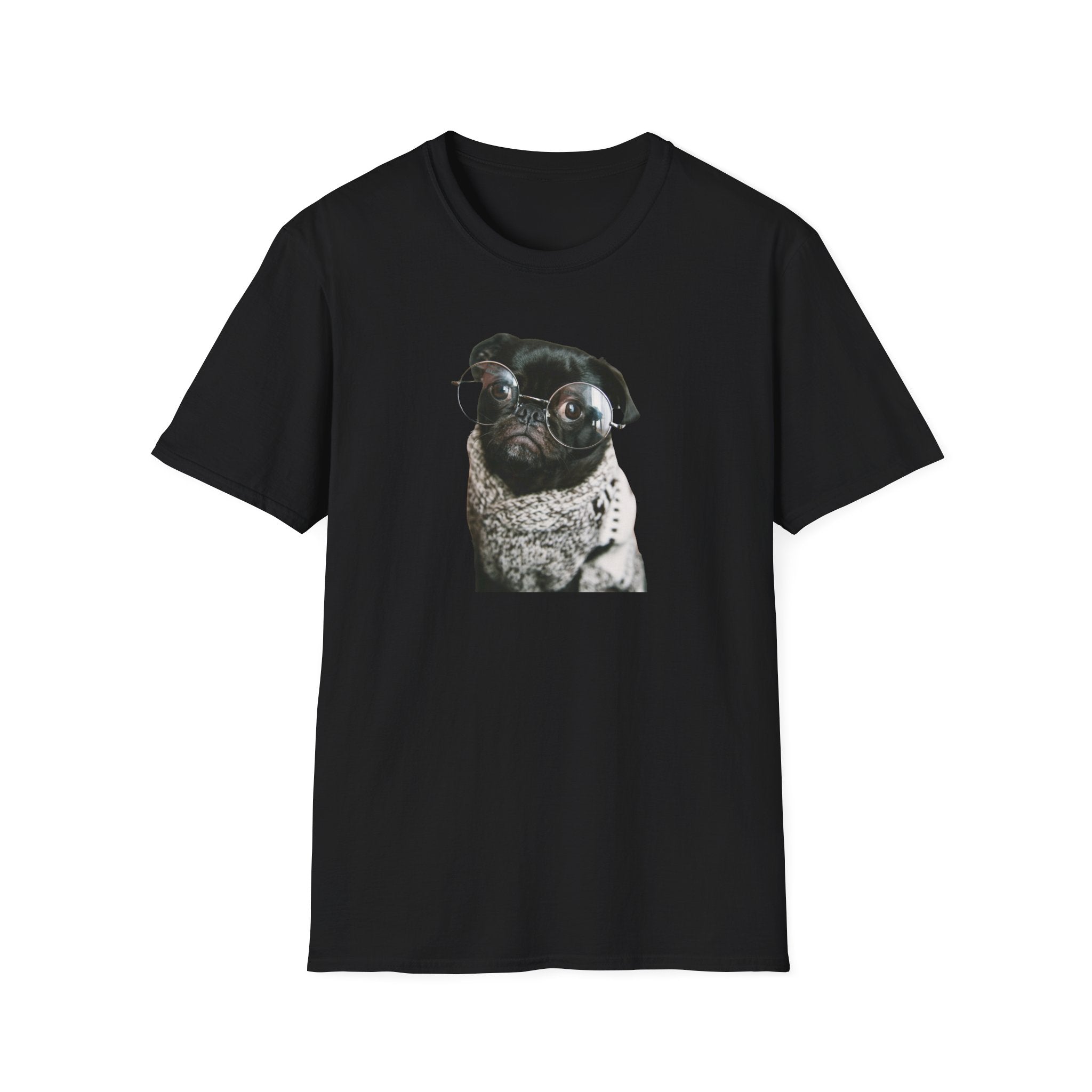Cute Pug with glasses Graphic unisex T-Shirt