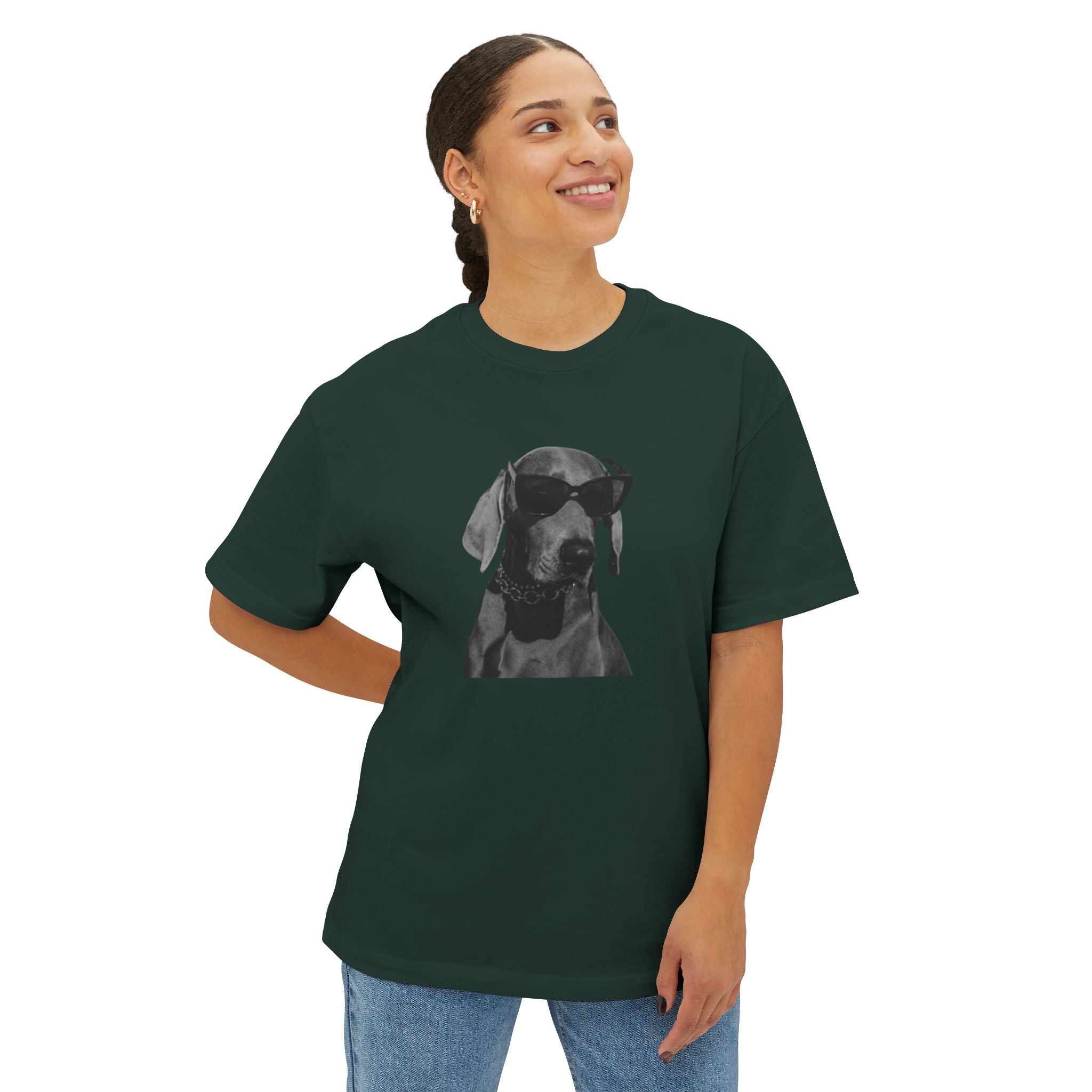 Cool/Chill Dog Graphic Unisex Oversized Boxy Tee