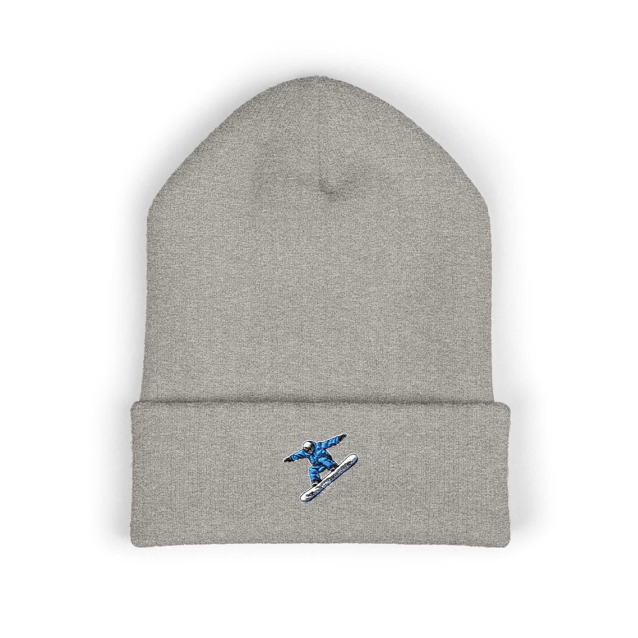 Embroidered Snowboarder Cuffed Beanie Customizable— Winter Ski & Snowboard Beanie