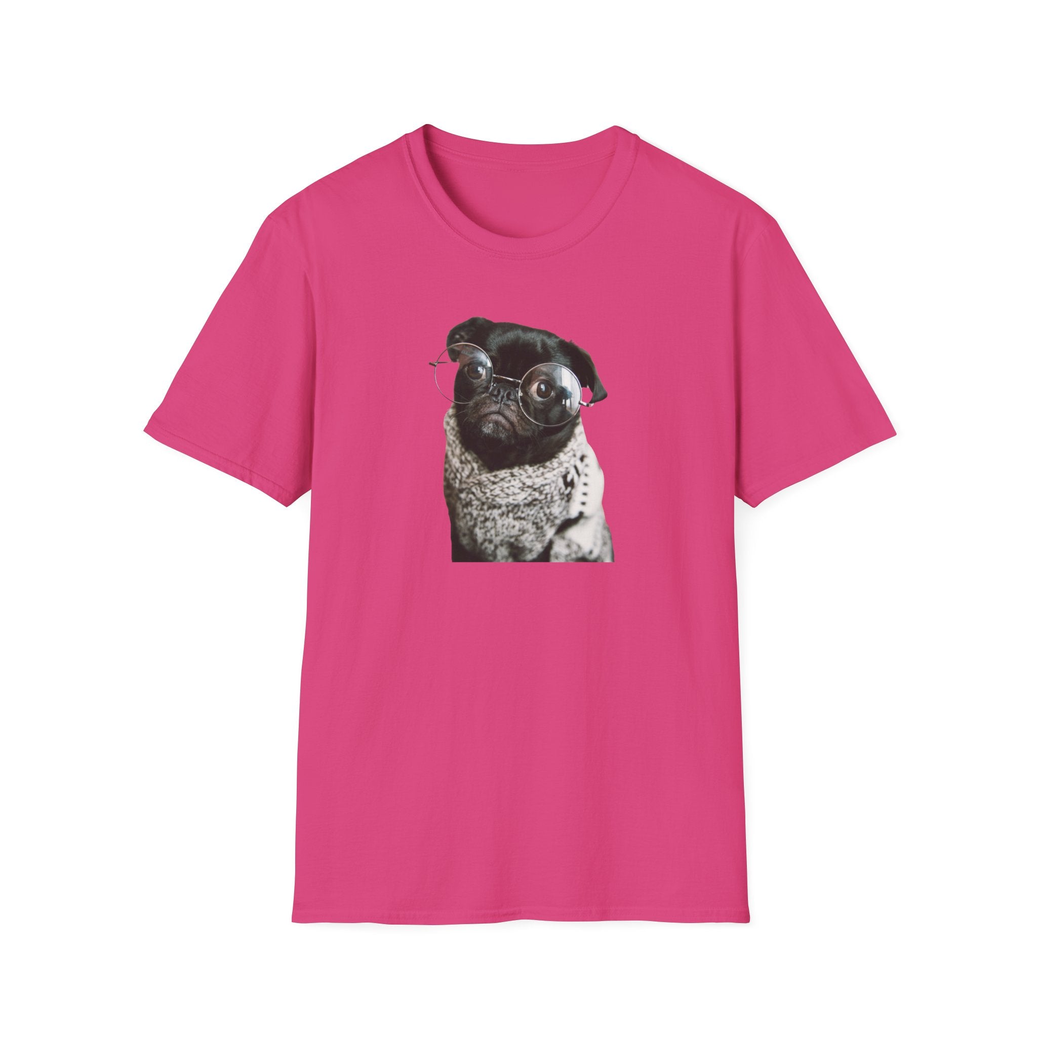 Cute Pug with glasses Graphic unisex T-Shirt