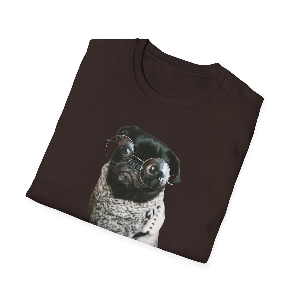 Cute Pug with glasses Graphic unisex T-Shirt