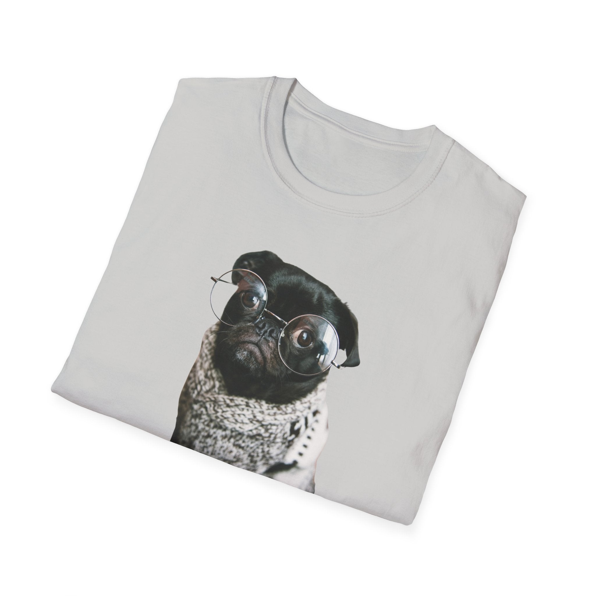Cute Pug with glasses Graphic unisex T-Shirt