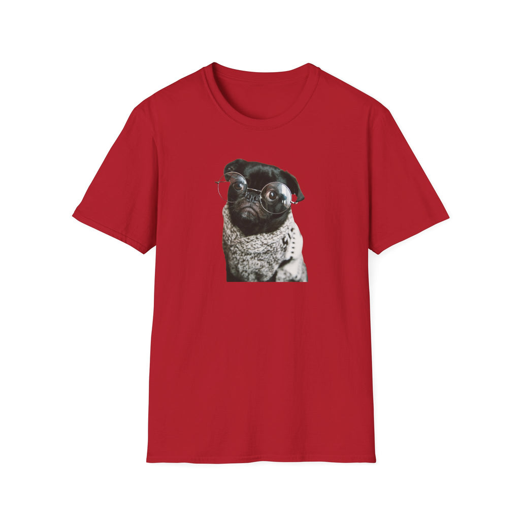 Cute Pug with glasses Graphic unisex T-Shirt
