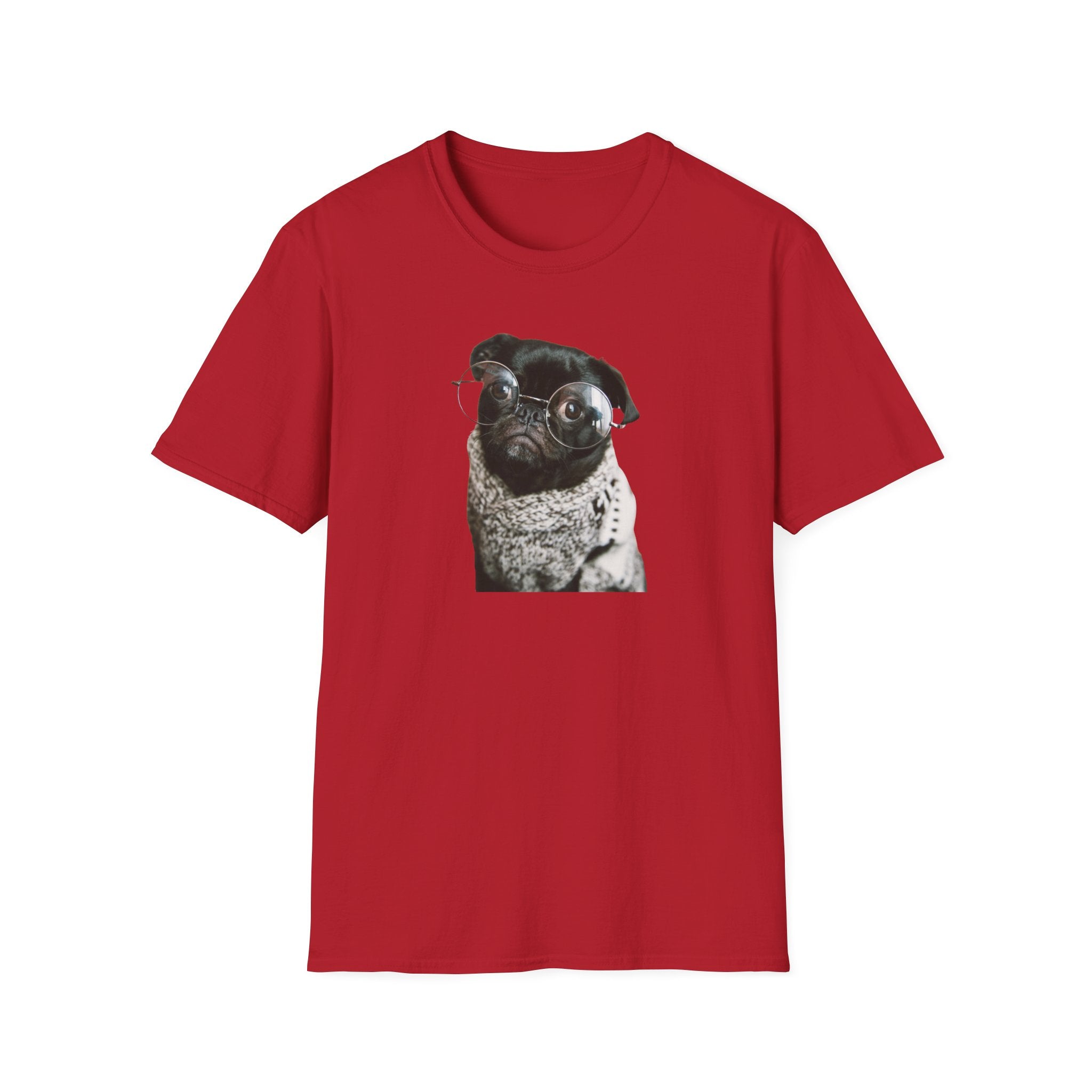 Cute Pug with glasses Graphic unisex T-Shirt