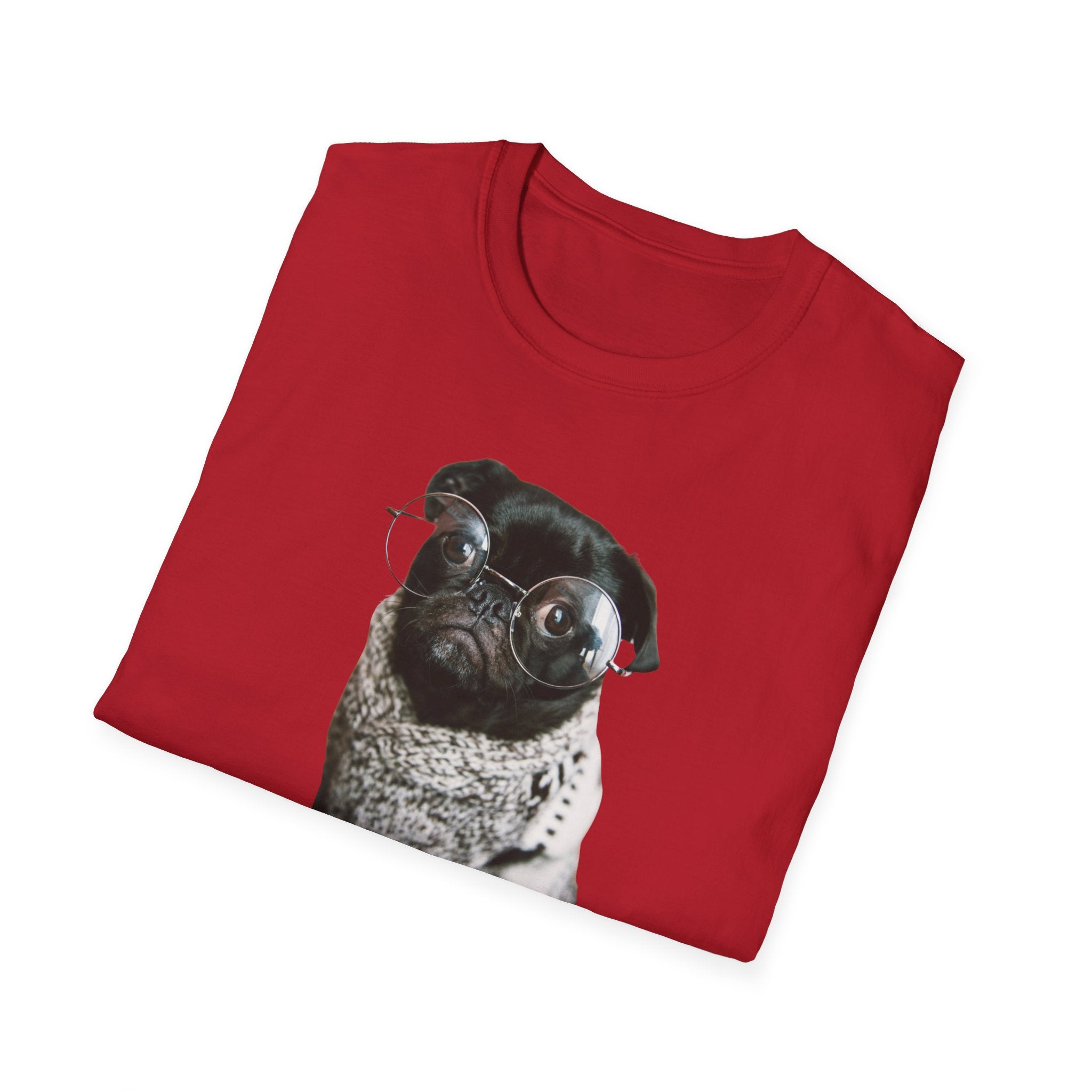 Cute Pug with glasses Graphic unisex T-Shirt