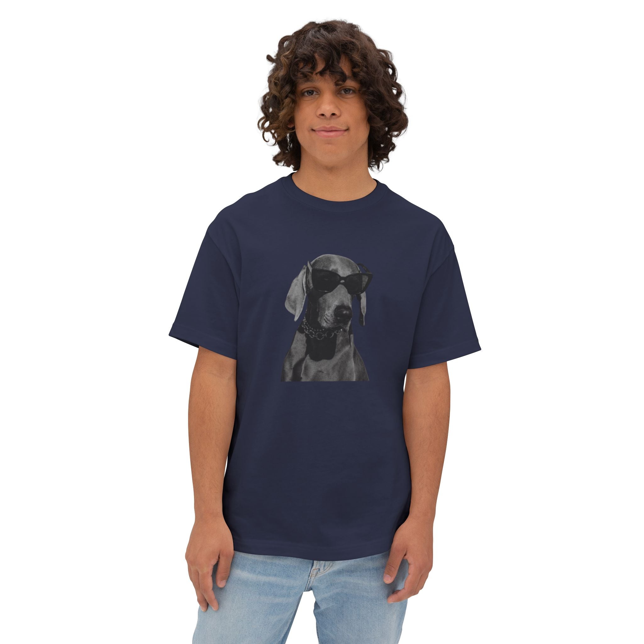 Cool/Chill Dog Graphic Unisex Oversized Boxy Tee