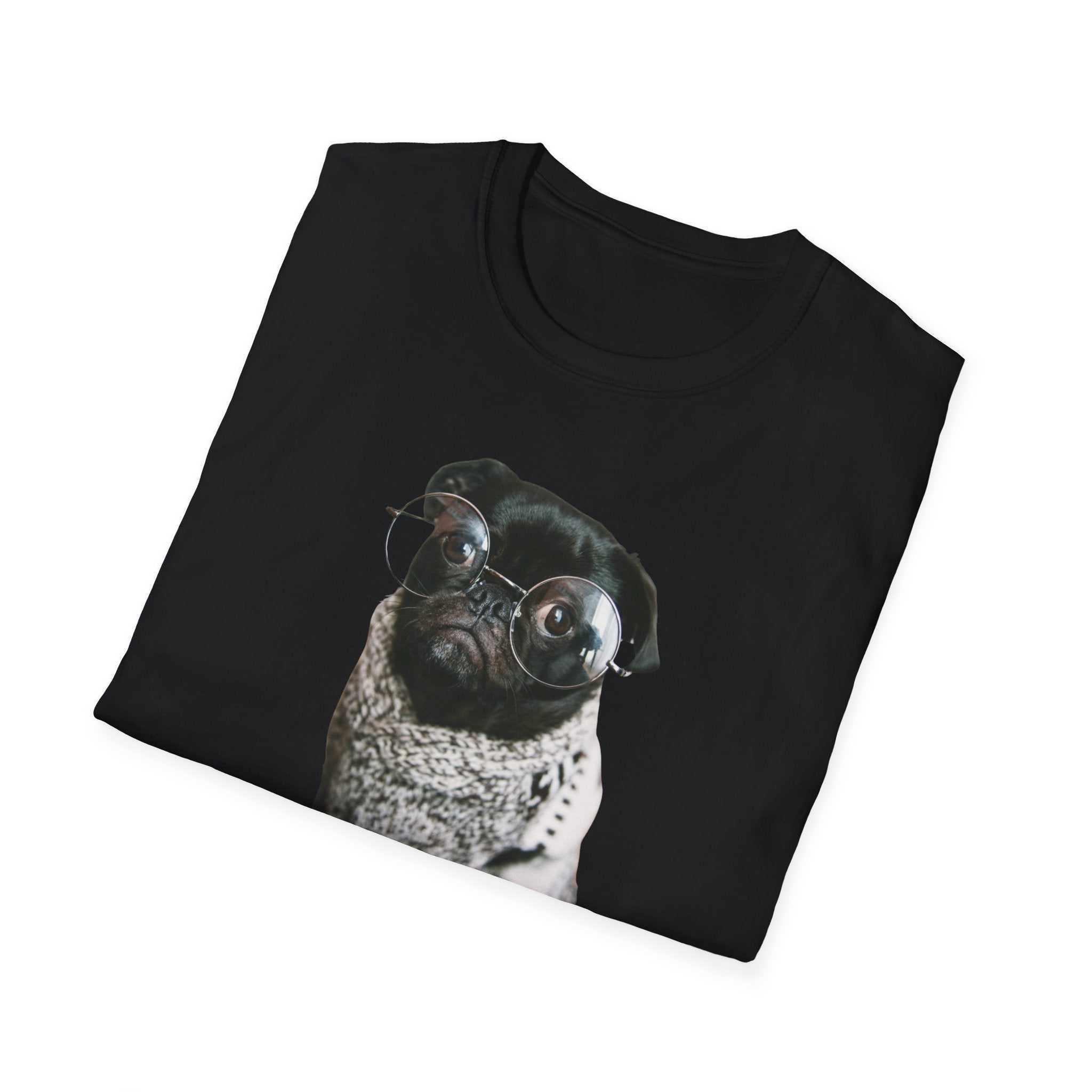 Cute Pug with glasses Graphic unisex T-Shirt