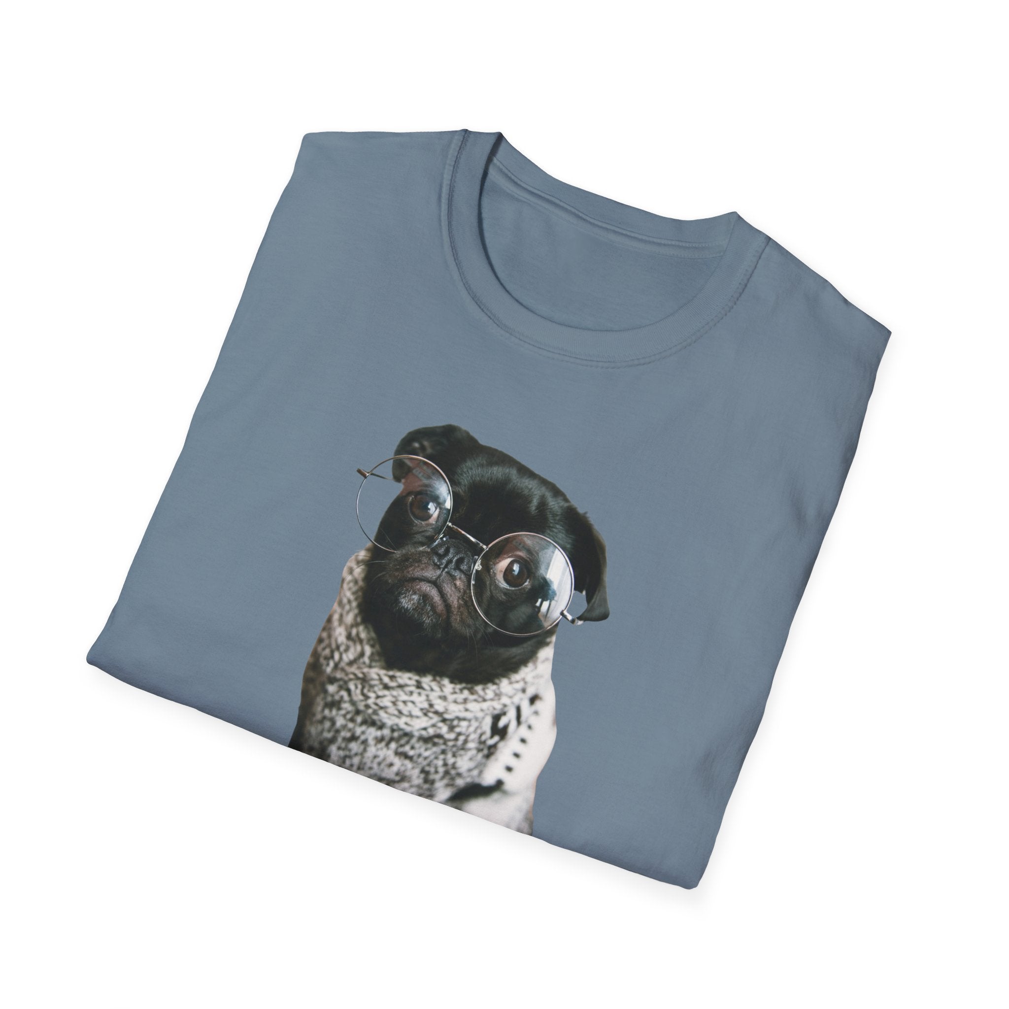 Cute Pug with glasses Graphic unisex T-Shirt