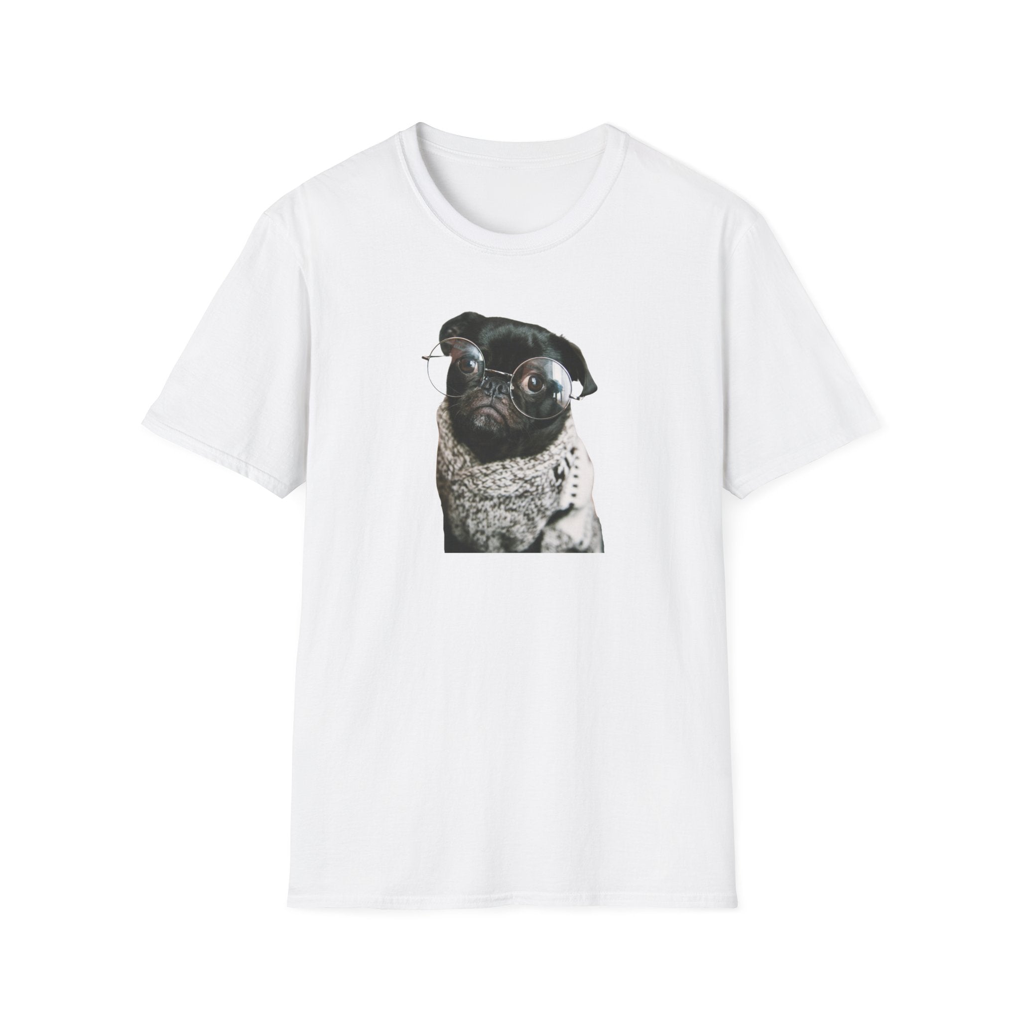 Cute Pug with glasses Graphic unisex T-Shirt