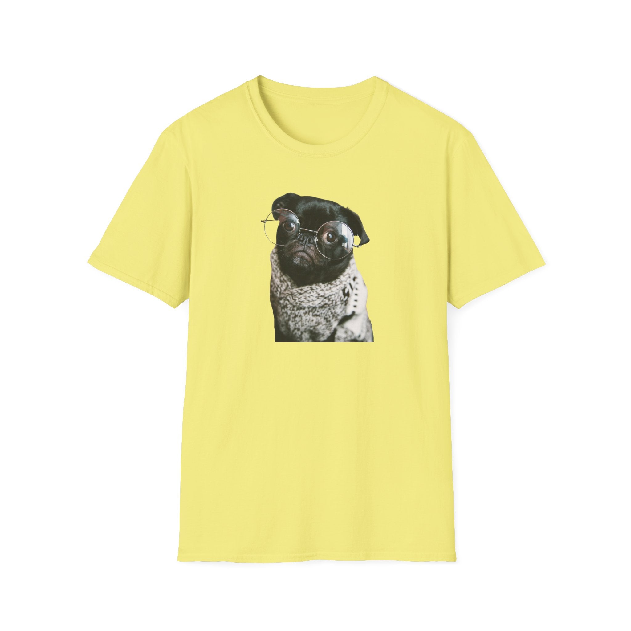 Cute Pug with glasses Graphic unisex T-Shirt
