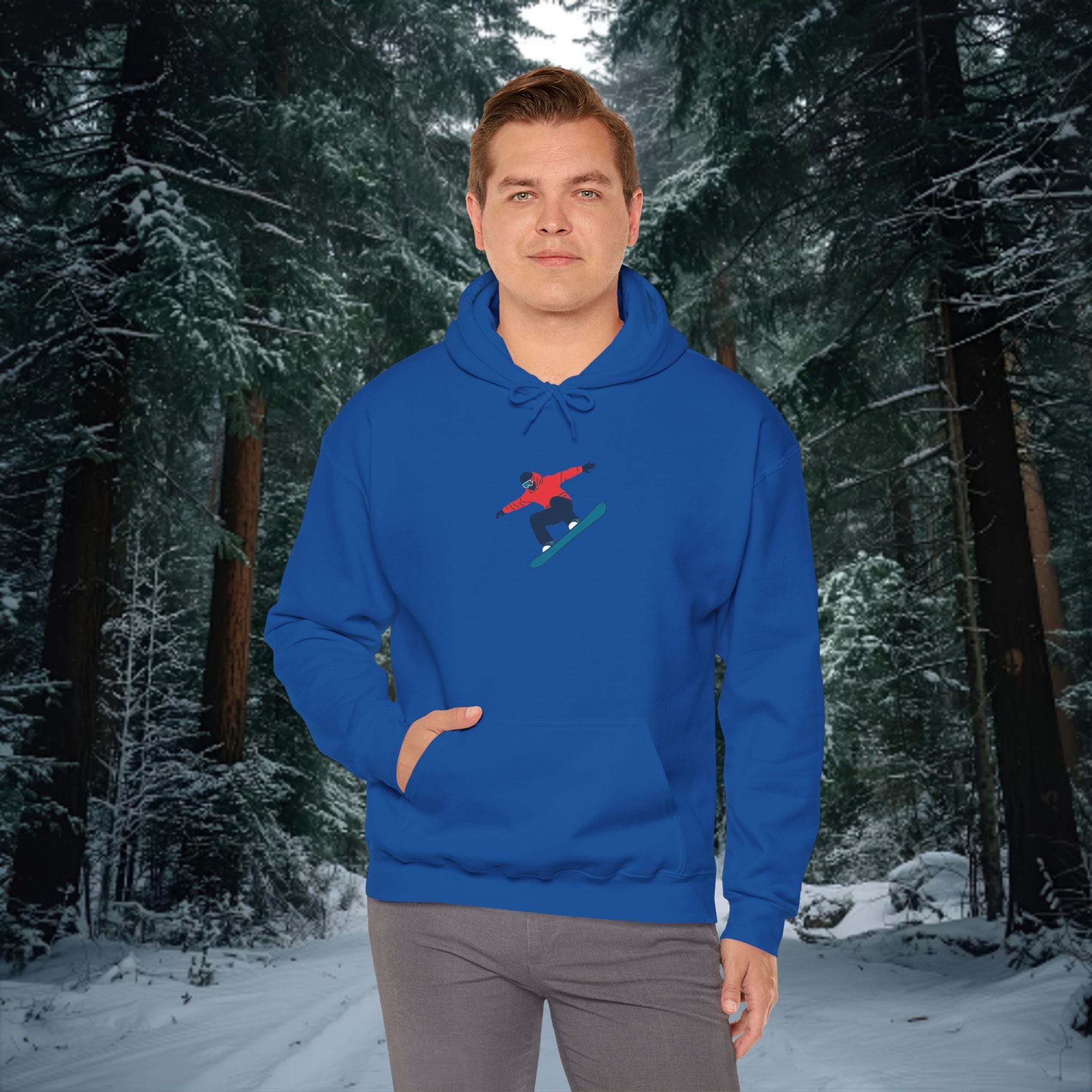 Snowboarder Graphic Hoodie – Minimal Winter Sports Pullover