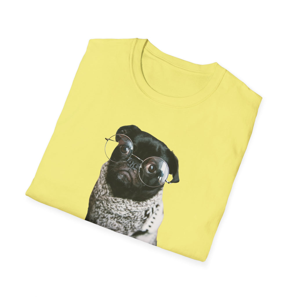 Cute Pug with glasses Graphic unisex T-Shirt