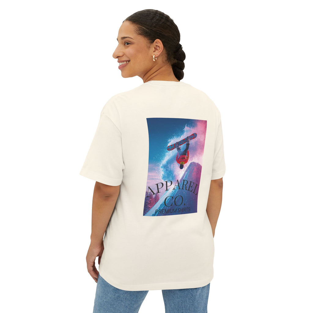 Snowboard Backflip Tee — Oversized Boxy Snowboarder T-Shirt