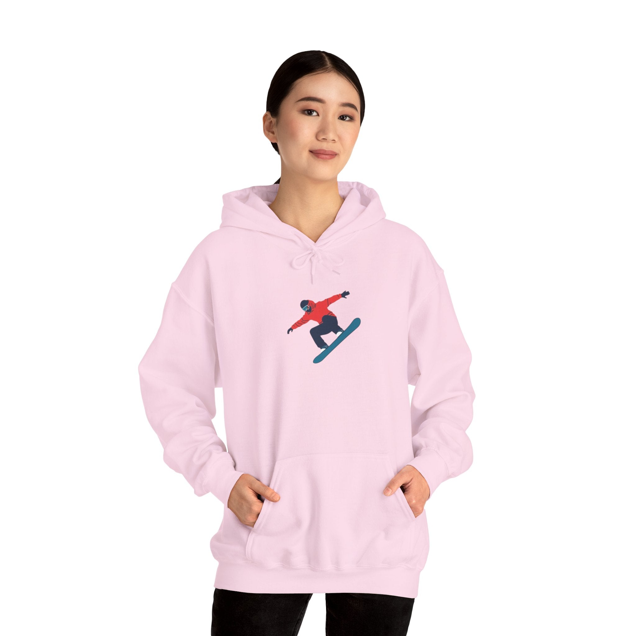 Snowboarder Graphic Hoodie – Minimal Winter Sports Pullover