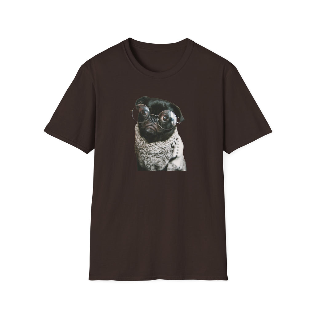 Cute Pug with glasses Graphic unisex T-Shirt