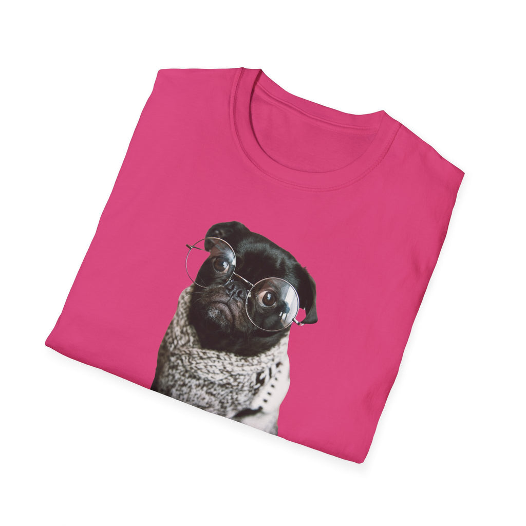 Cute Pug with glasses Graphic unisex T-Shirt