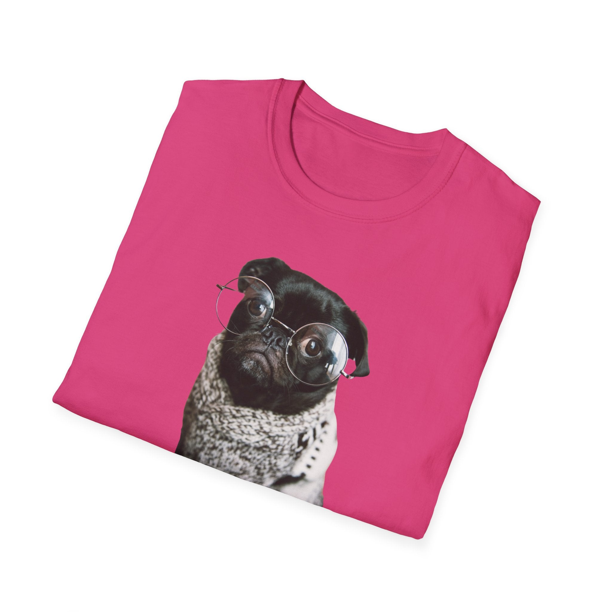 Cute Pug with glasses Graphic unisex T-Shirt