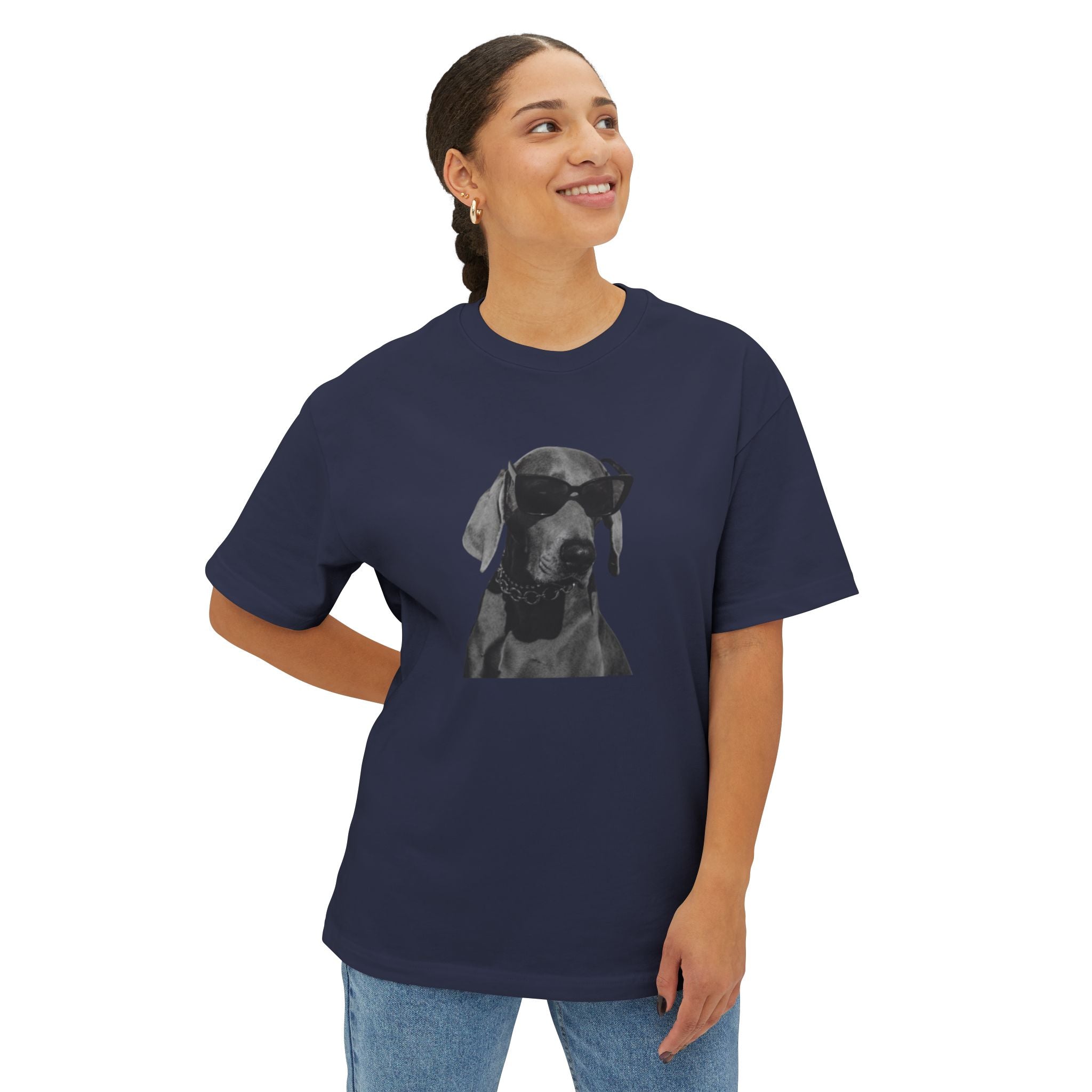Cool/Chill Dog Graphic Unisex Oversized Boxy Tee