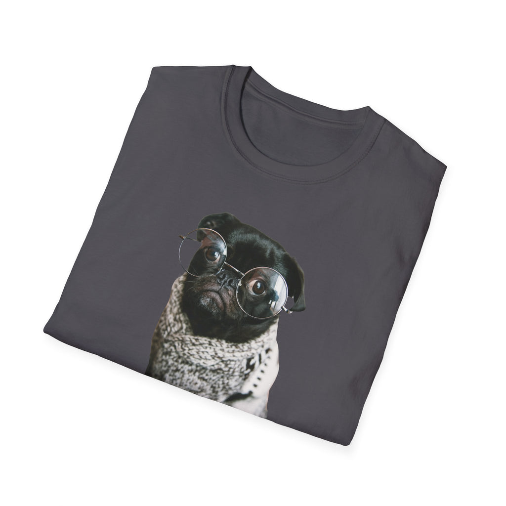 Cute Pug with glasses Graphic unisex T-Shirt